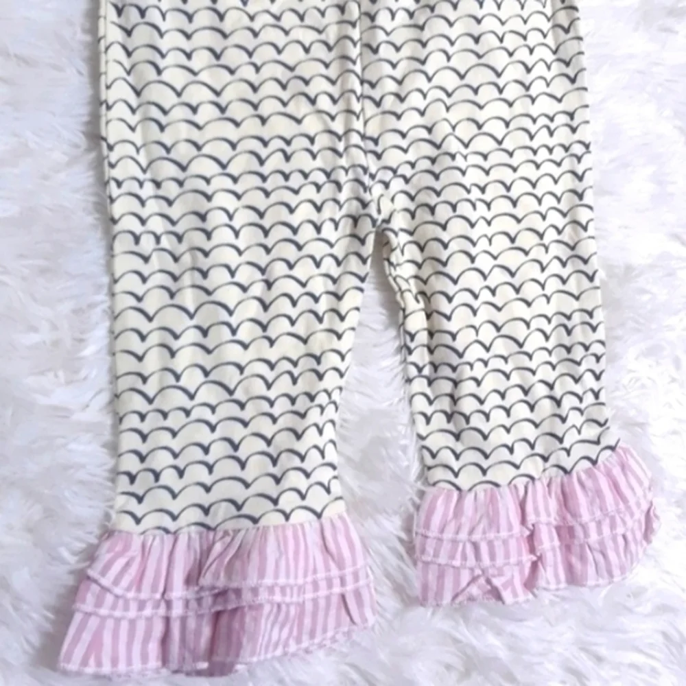 Mermaid Scales, Ruffle Bottom Leggings-Size 3-6Mos